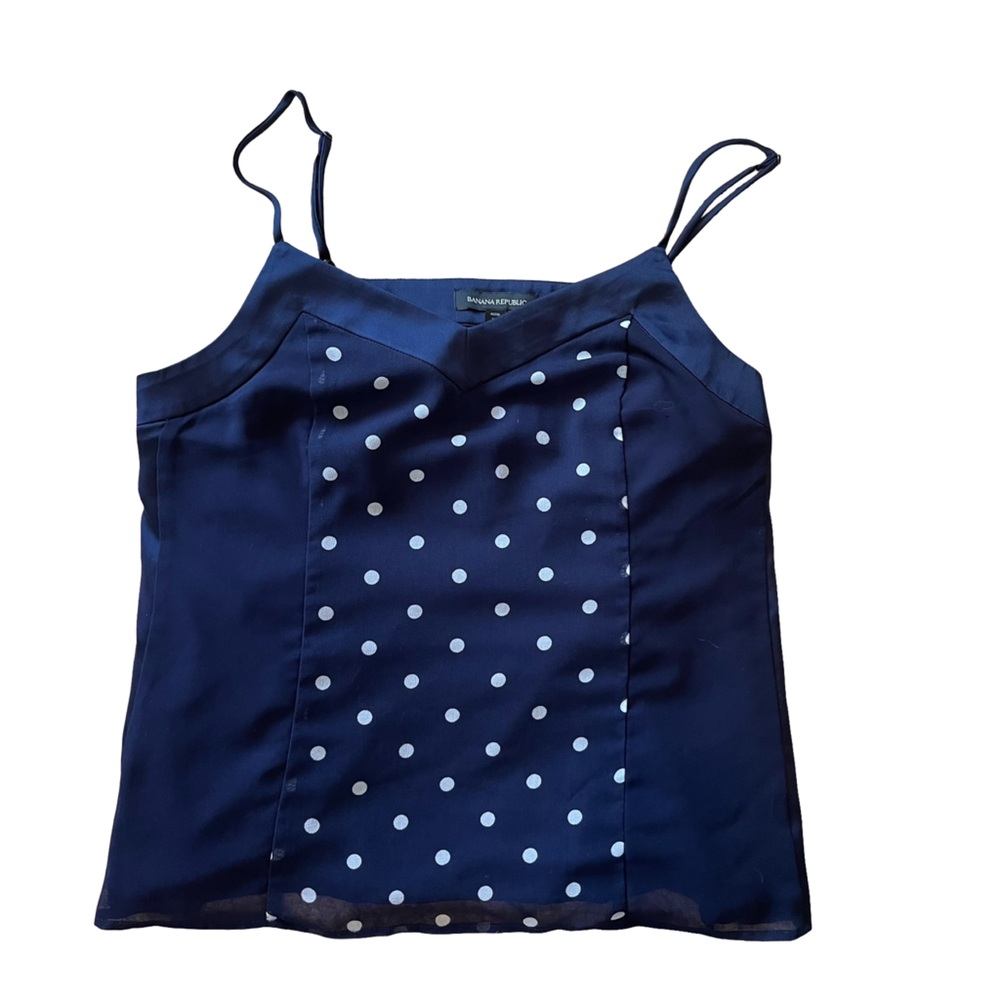 Banana Republic Navy Polka Dot Cami Blouse